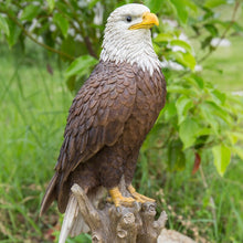 Load image into Gallery viewer, 15.5&quot; H x 6.3&quot; W Bald Eagle on Stump Statue
