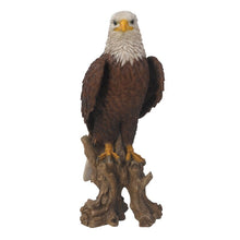 Load image into Gallery viewer, 15.5&quot; H x 6.3&quot; W Bald Eagle on Stump Statue
