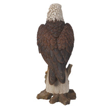 Load image into Gallery viewer, 15.5&quot; H x 6.3&quot; W Bald Eagle on Stump Statue
