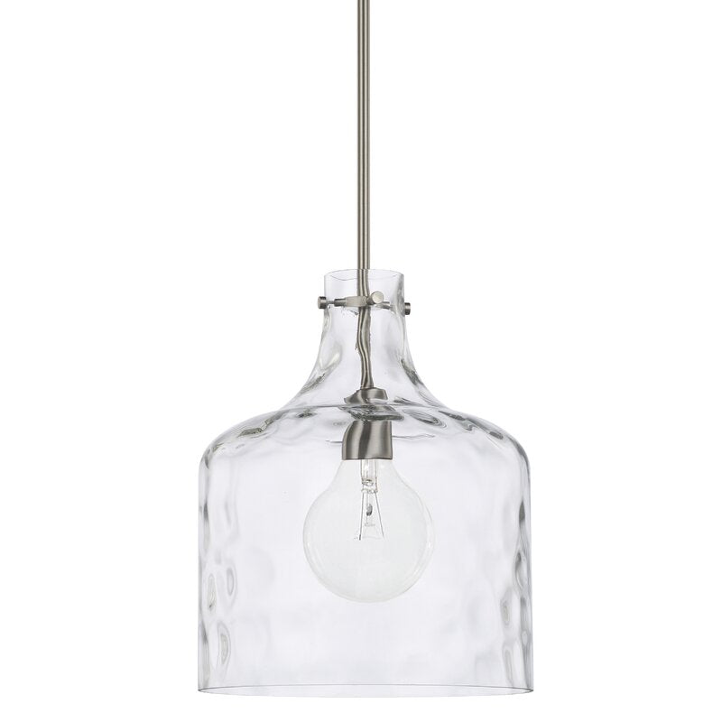 Brushed Nickel Baldwyn 1 - Light Single Bell Pendant MRM3957