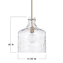Load image into Gallery viewer, Aged Brass Baldwyn 1 - Light Single Bell Pendant
