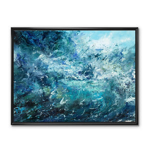 30" H x 40" W x 1.5" D Balfor Wild Blue Ocean Waves V - Painting on Canvas