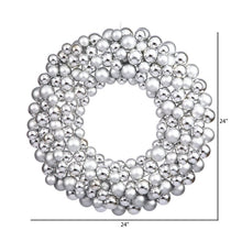 Load image into Gallery viewer, Silver Ball 24&quot; Wreath
