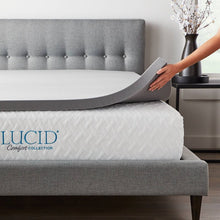Load image into Gallery viewer, Bamboo Charcoal and Aloe 2&quot; Memory Foam Mattress Topper 1755CDR
