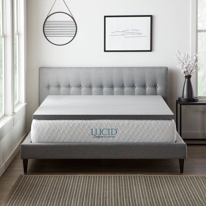Full Bamboo Charcoal and Aloe Memory Foam Mattress Topper