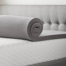 Load image into Gallery viewer, Bamboo Charcoal and Aloe 2&quot; Memory Foam Mattress Topper - 2&quot; Queen
