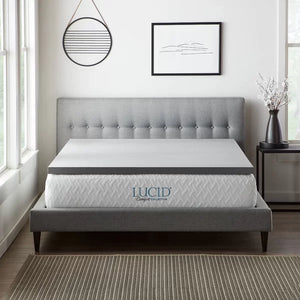 Bamboo Charcoal and Aloe 2" Memory Foam Mattress Topper twin XL