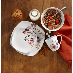 White/Red Barbosa Bloom 16 Piece Dinnerware Set, Service for 4 - 588CE