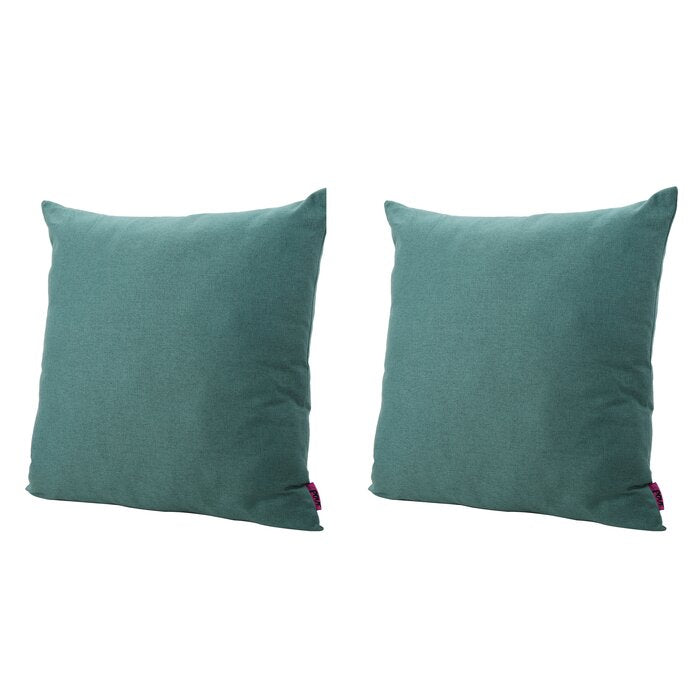 Barco Fabric Throw Pillow (Set of 2), Color: Dark Teal, #6403