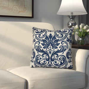 Four 16" x 16" Blue and White Square Pillows #9662