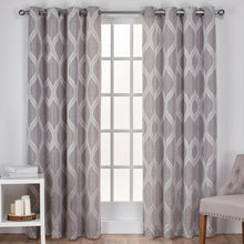 Load image into Gallery viewer, Baronne Geometric Semi-Sheer Grommet Curtain Panels (Set of 2) GL1887
