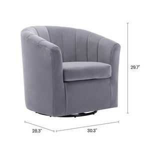 Barrentine 30.3'' Wide Velvet Swivel Barrel Chair 5547RR