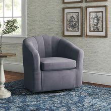 Load image into Gallery viewer, Barrentine Upholstered Swivel Barrel Chair
