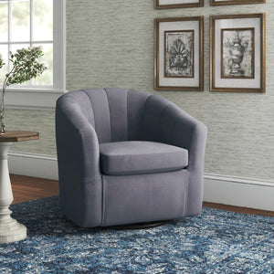 Barrentine Upholstered Swivel Barrel Chair, 16.9" Seat height
