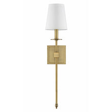 Load image into Gallery viewer, 24&quot; H x 5&quot; W x 5&quot; D Warm Brass Barrett 1 - Light Dimmable Wallchiere (Set of 2)
