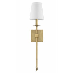 24" H x 5" W x 5" D Warm Brass Barrett 1 - Light Dimmable Wallchiere (Set of 2)
