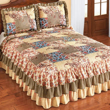 Load image into Gallery viewer, Barrette Brown/Beige/Blue Microfiber Coverlet / Bedspread queen
