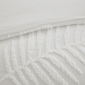 King/Cal. King Comforter + 2 Shams Barron 3 Piece Tufted Cotton Chenille Palm Comforter Set
