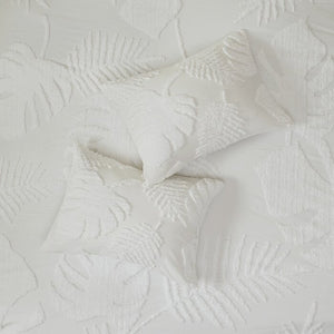 King/Cal. King Comforter + 2 Shams Barron 3 Piece Tufted Cotton Chenille Palm Comforter Set