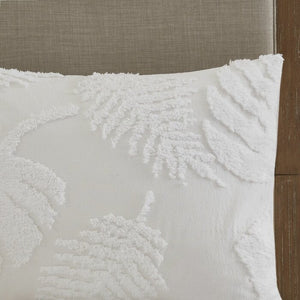 King/Cal. King Comforter + 2 Shams Barron 3 Piece Tufted Cotton Chenille Palm Comforter Set