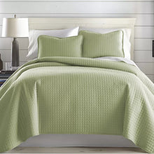Load image into Gallery viewer, King/Cal. King Quilt + 2 King Shams Sage Green Barron Microfiber Reversible Quilt Set
