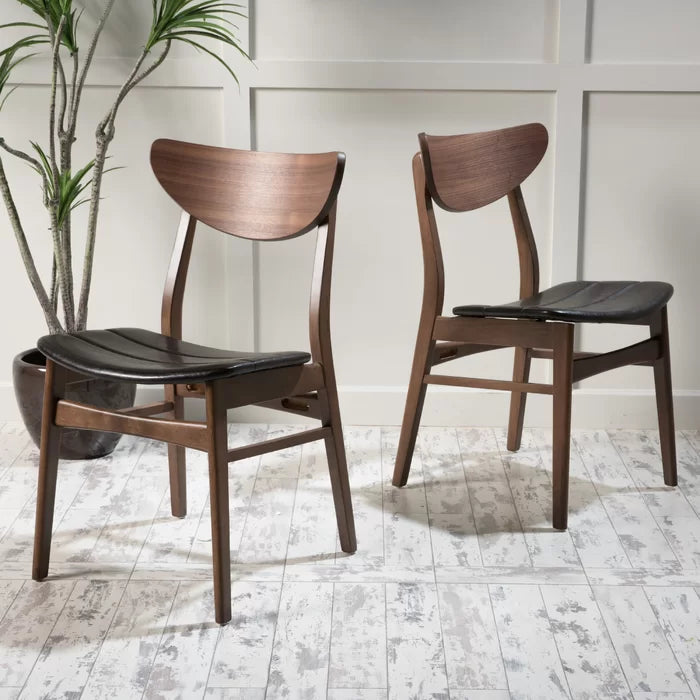 Barros Slat Back Side Chair in Natural Walnut (Set of 2)