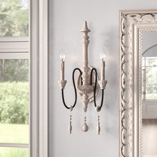 Load image into Gallery viewer, Bartles 2 - Light Dimmable White Washed Driftwood Candle Wall Light #1730HW
