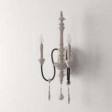 Load image into Gallery viewer, Bartles 2 - Light Dimmable White Washed Driftwood Candle Wall Light #1730HW
