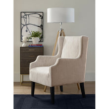 Load image into Gallery viewer, Tommy Hilfiger Barton Wingback Chair Brown/Herringbone Beige #2553HW
