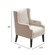 Load image into Gallery viewer, Tommy Hilfiger Barton Wingback Chair Brown/Herringbone Beige #2553HW
