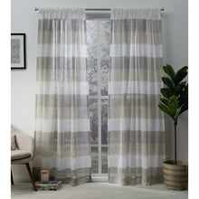 Load image into Gallery viewer, Bartow Striped Semi-Sheer Rod Pocket Curtain Panels (Set of 2) 462DC
