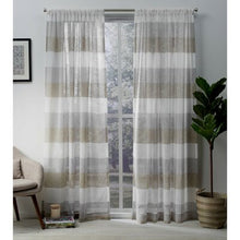 Load image into Gallery viewer, Bartow Striped Semi-Sheer Rod Pocket Curtain Panels (Set of 2) - 421DC

