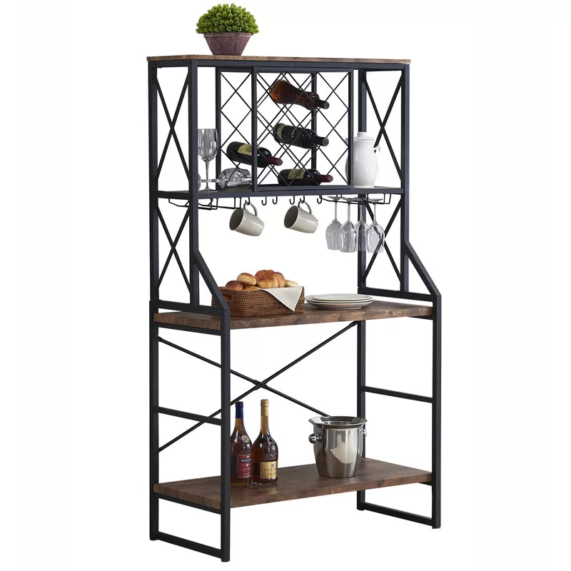 Bathilda 39.4'' Steel Standard Baker's Rack with Microwave Compatibility