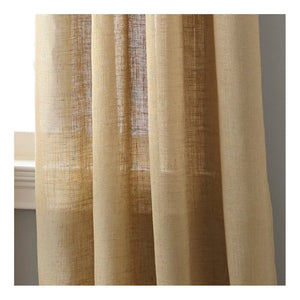 Bayarmaa Burlap Semi-Sheer Curtain Panel, 54" W x 95" L, (Set of 4)