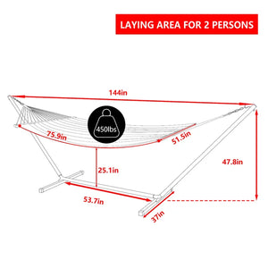 Bchester Double Spreader Bar Hammock with Stand