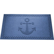 Load image into Gallery viewer, Navy Beaupre Anchor 36 in. x 24 in. Non-Slip Outdoor Door Mat #866HW
