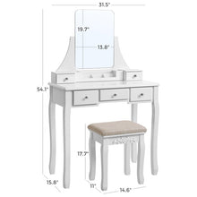 Load image into Gallery viewer, Beauregard White Vanity Set with Mirror (187MM)
