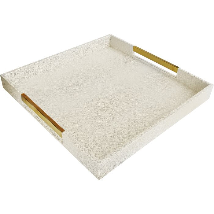 Beck Coffee Table Tray Champagne with Gold Handles #1936HW