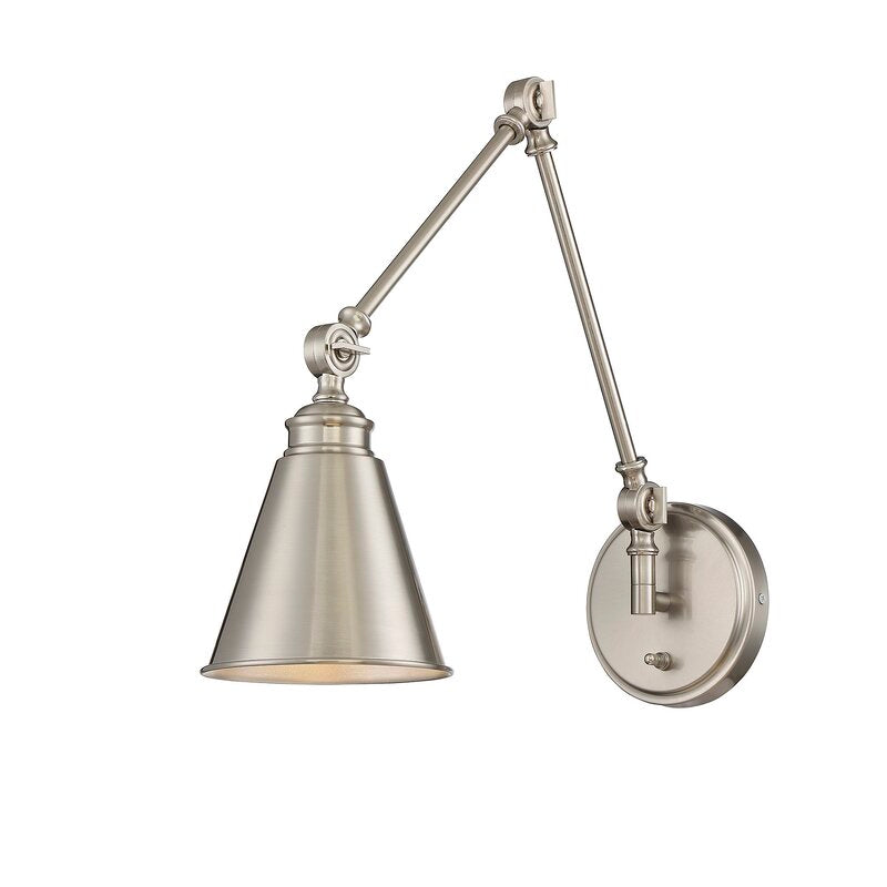 Beckham Stainless Steel Plug-in Swing Arm Sconce