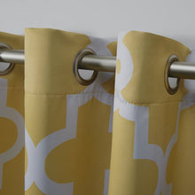 Load image into Gallery viewer, Bedelia Ironwork Sateen Woven Geometric Room Darkening Thermal Grommet Curtain Panels - Set of 2 (ND814)
