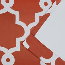 Load image into Gallery viewer, Bedelia Ironwork Mecca Orange Sateen Woven Geometric Room Darkening Thermal Grommet Curtain Panels - Set of 2 (SB1370)
