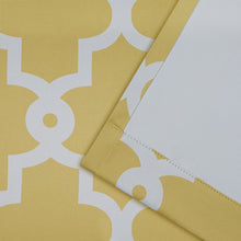 Load image into Gallery viewer, Bedelia Ironwork Sateen Woven Geometric Room Darkening Thermal Grommet Curtain Panels - Set of 2 (ND814)

