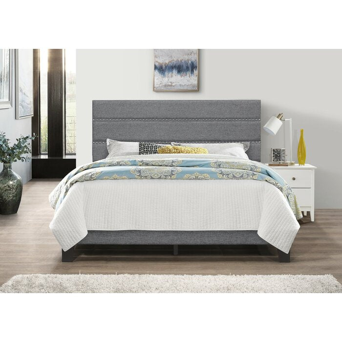 King Bedias Tufted Upholstered Low Profile Platform Bed