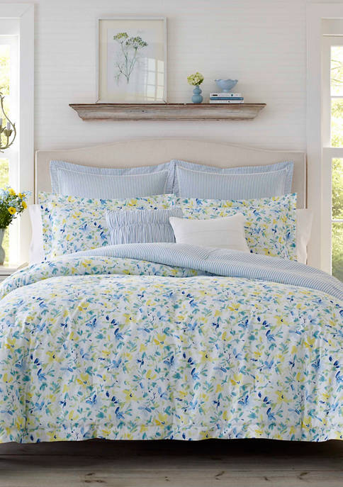 Nora Cotton Percale Comforter Sham Bonus Set, Twin