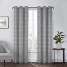 Load image into Gallery viewer, Benfeito Checkered Blackout Thermal Grommet Single Curtain Panel 37&quot; x 63&quot;
