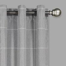 Load image into Gallery viewer, Benfeito Checkered Blackout Thermal Grommet Single Curtain Panel 37&quot; x 63&quot;
