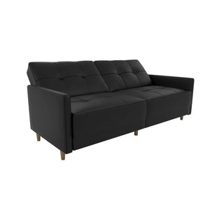 Benitez Full 76" Wide Faux Leather Tufted Back Convertible Sofa MRM1494