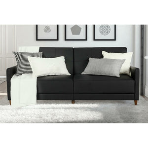 Benitez Full 76" Wide Faux Leather Tufted Back Convertible Sofa MRM1494