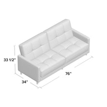 Load image into Gallery viewer, Benitez Twin 76&#39;&#39; Wide Faux Leather Tufted Back Convertible Sofa 5554RR
