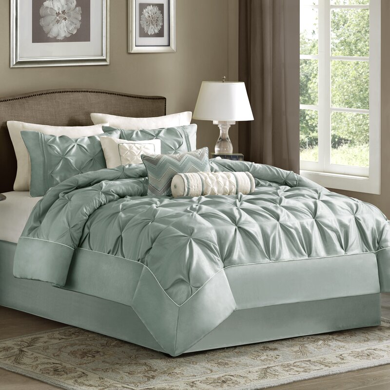 Queen Comforter + 6 Additional Pieces Seafoam Benjamin Comforter Set MRM421